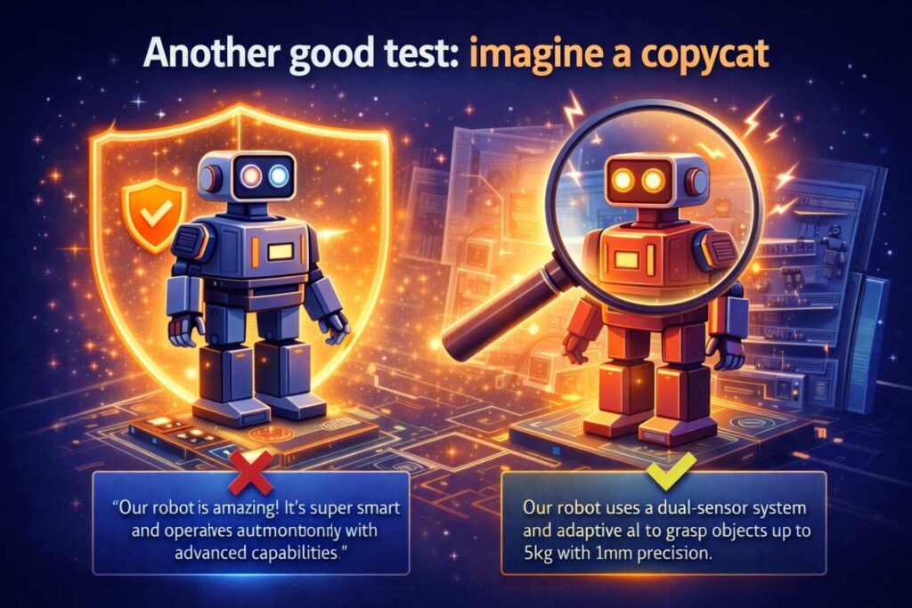 Imagine a competitor reads the detailed description.