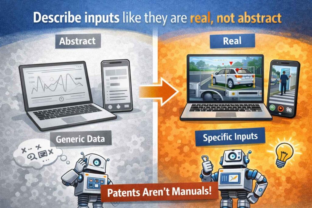 Weak patent drafting often uses vague phrases like the system receives data.
