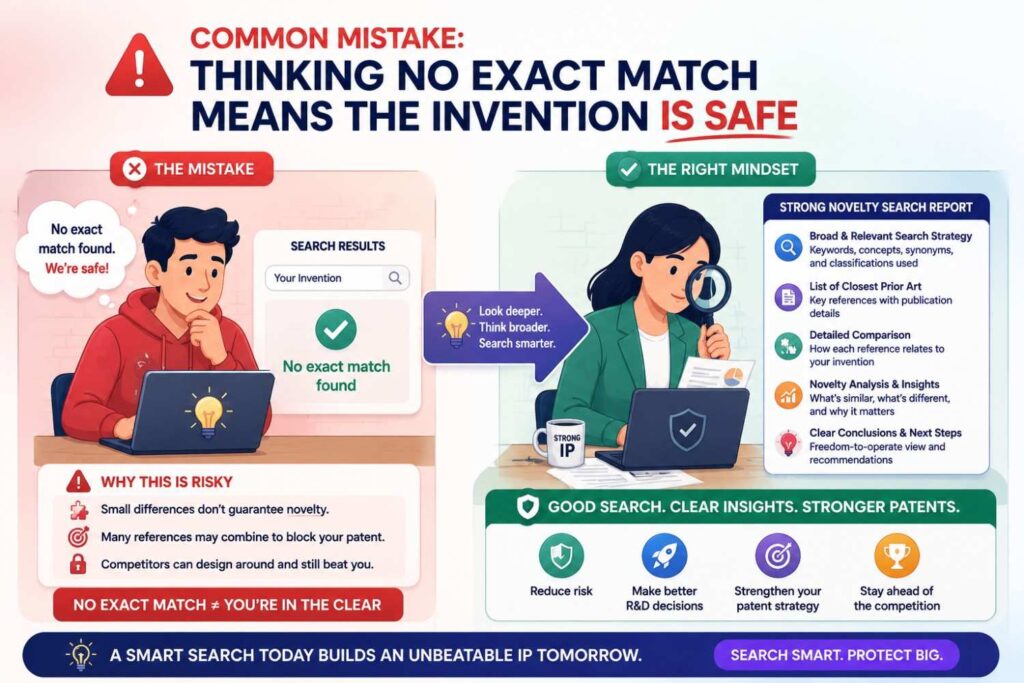 No exact match does not always mean the invention is patentable.