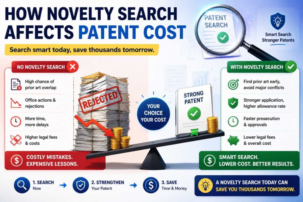 A novelty search adds cost at the start, but it can save cost later.