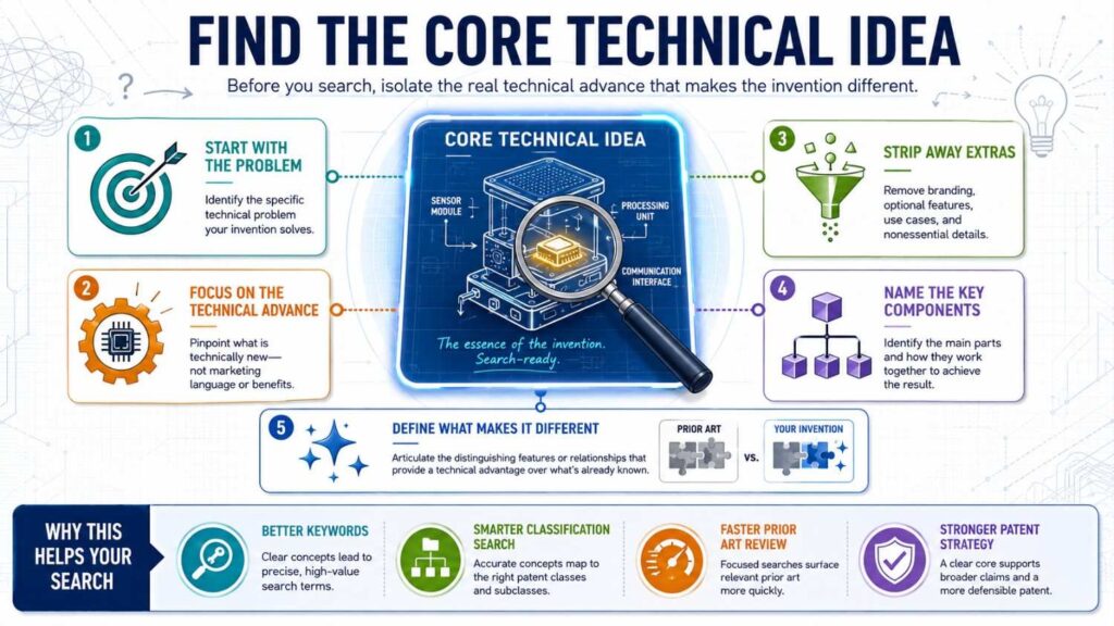 The invention is usually the part that makes the product work in a new or better way.