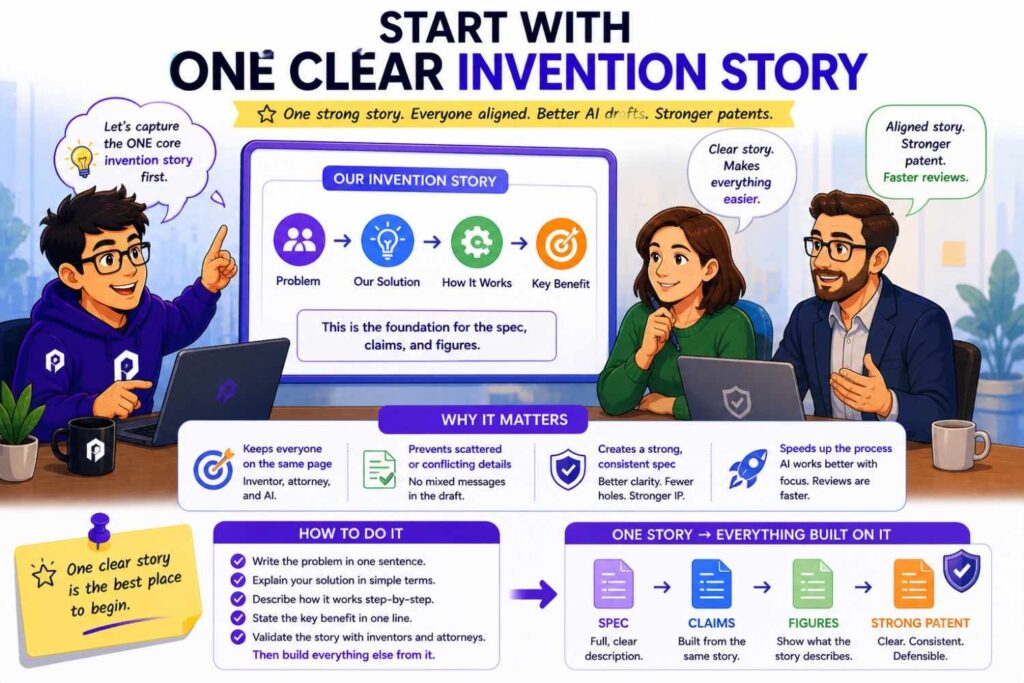 Every strong patent draft starts with one clear invention story.