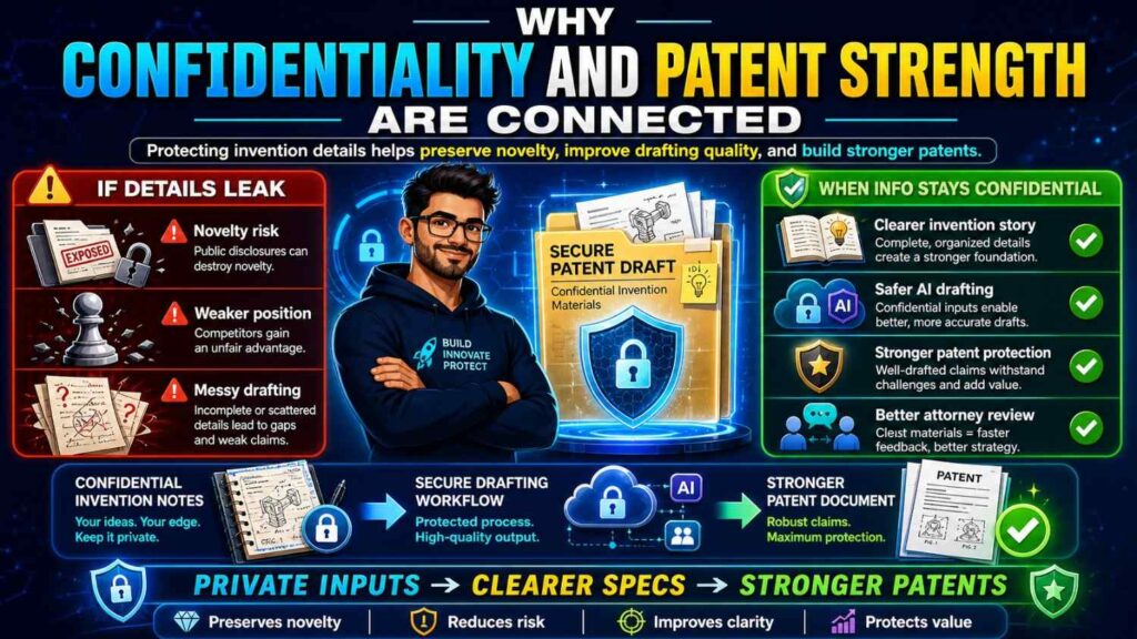 Some founders think confidentiality and patent strength are separate topics.