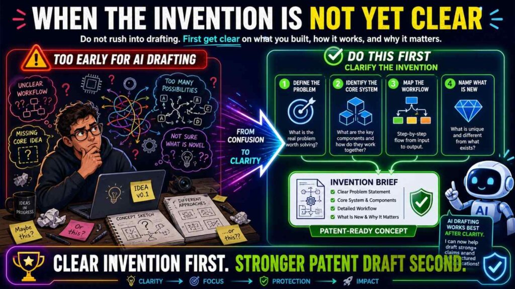 Do not use AI to write a full patent specification when your team does not yet understand the invention.