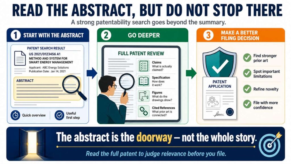 A patent can teach important details outside the abstract.