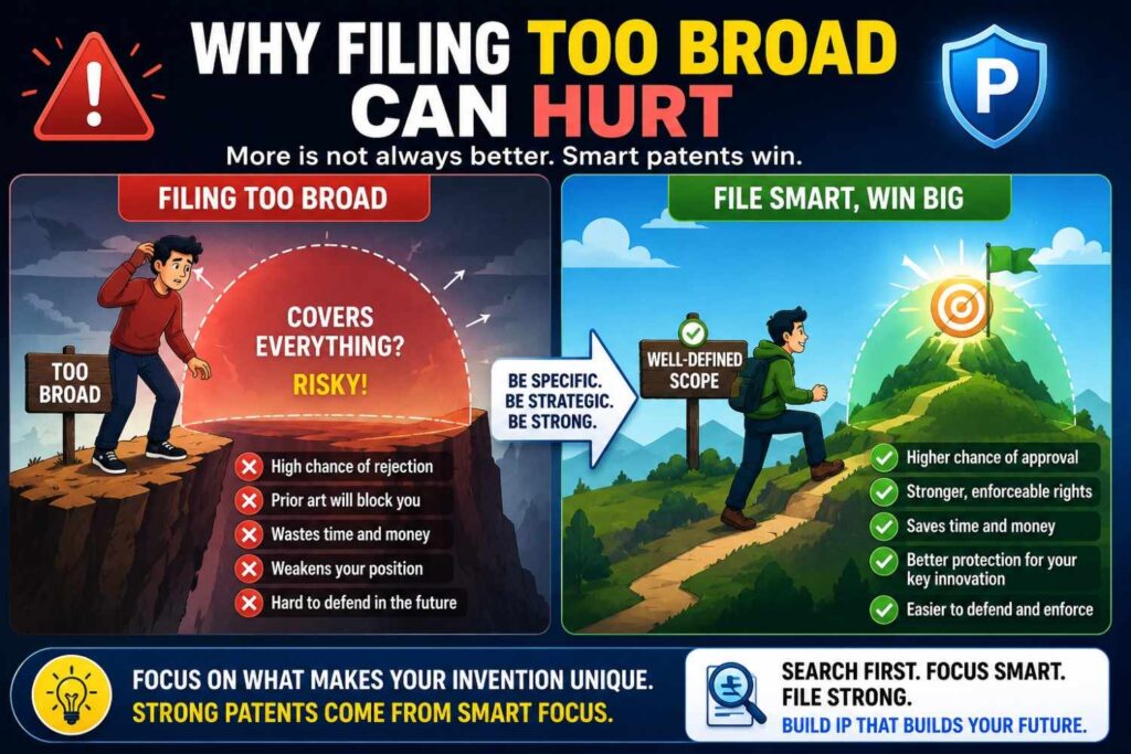 Founders often want the broadest patent possible.