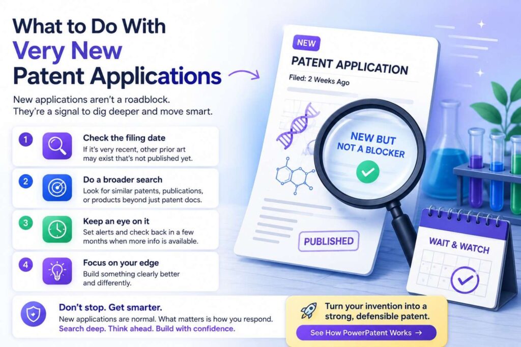 Patent applications often publish after a delay.