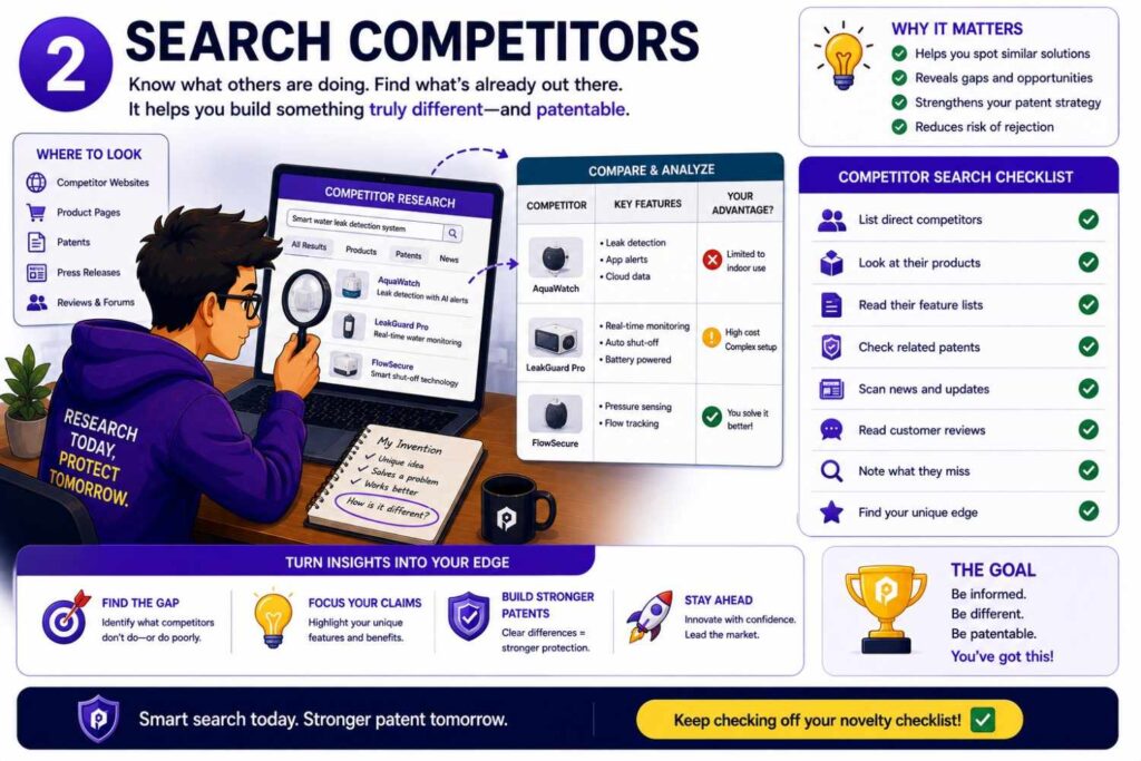 Competitor searching is very useful.