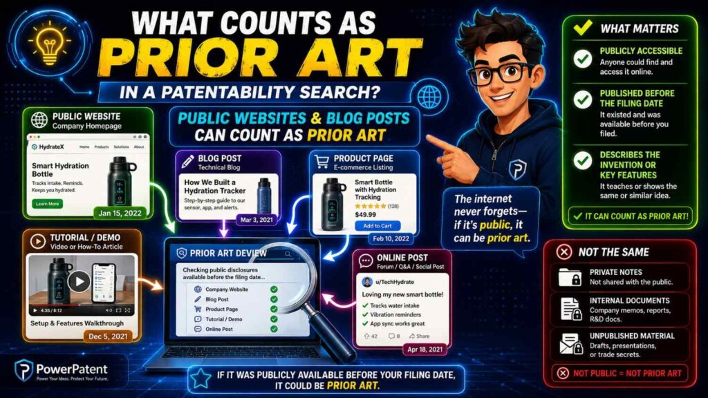 A public website can be prior art.