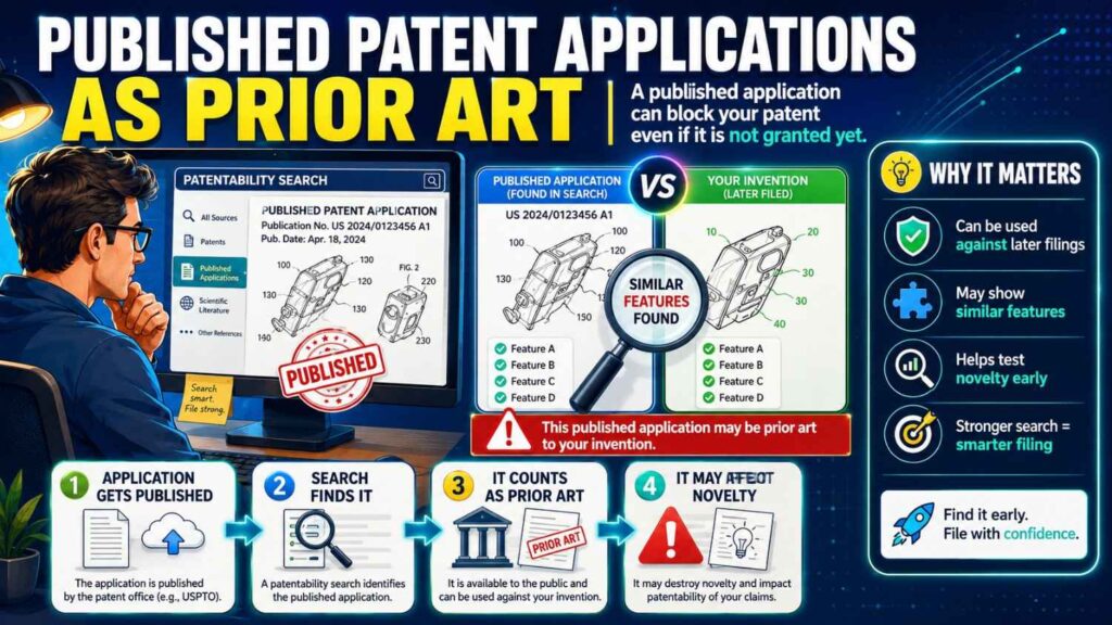 Published patent applications are especially important.