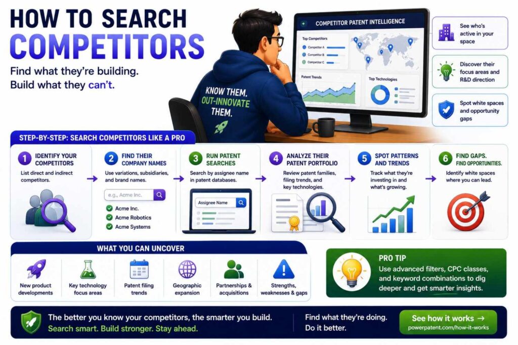 Competitor searching is useful but incomplete.