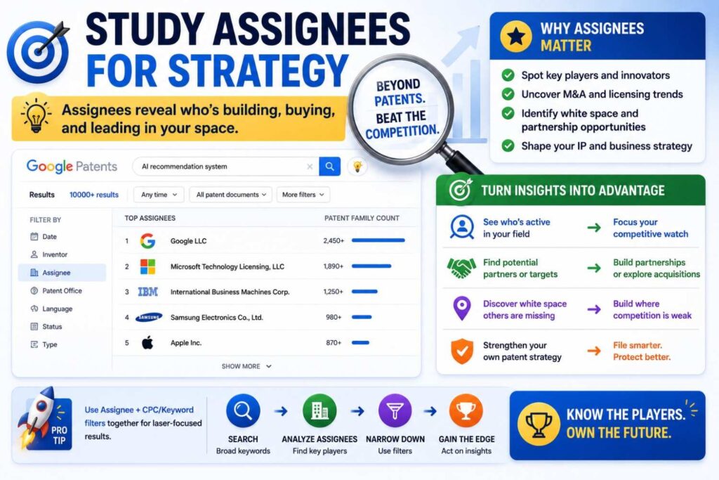 Assignee search can show business patterns.