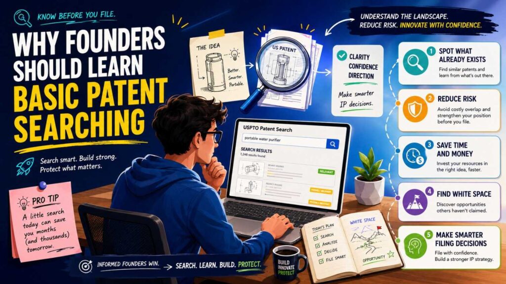 A founder does not need to become a patent search expert.