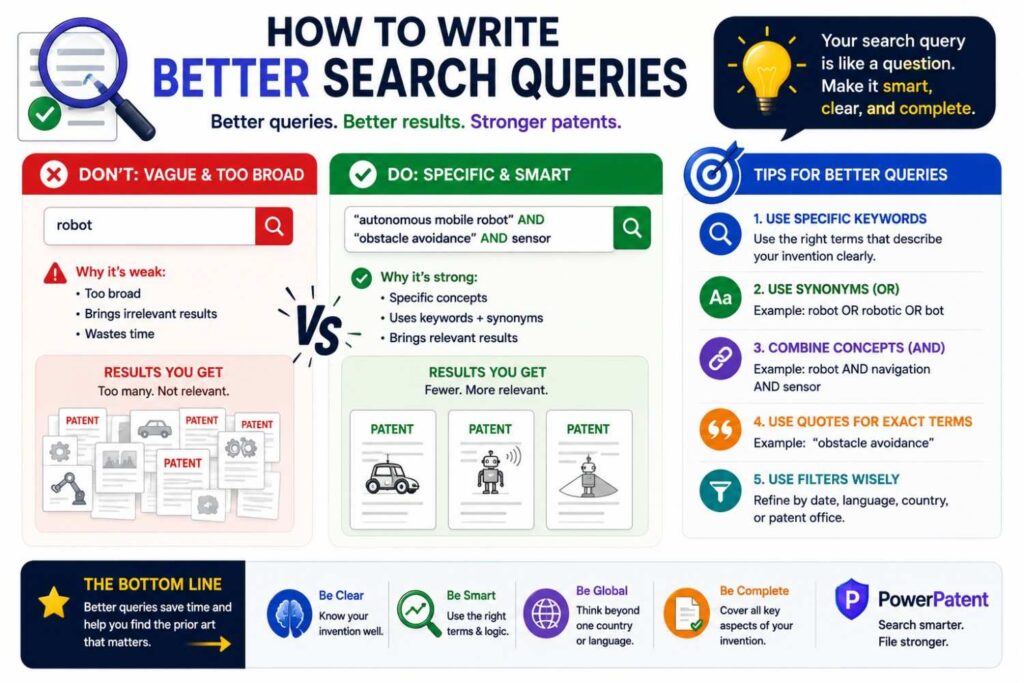 Do not paste a whole invention paragraph into the search box. That often fails.