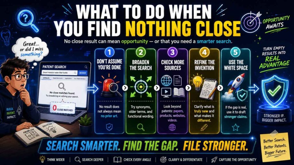 If you search well and find nothing close, that is encouraging.
