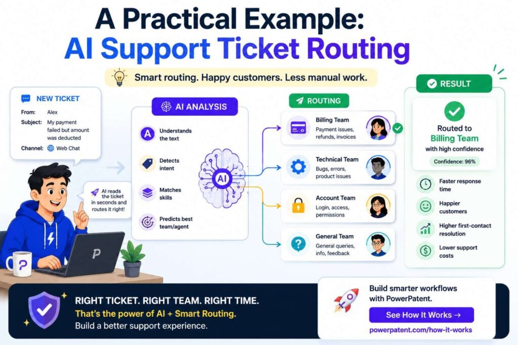 Imagine your startup built a system that routes support tickets to the right engineer.