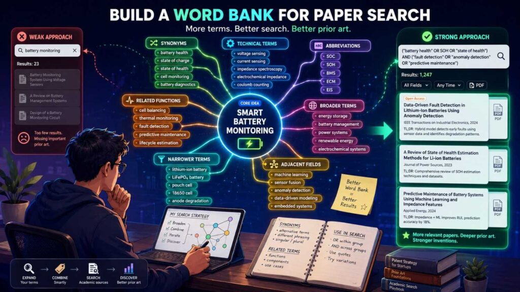 Academic papers often use different words than founders use.