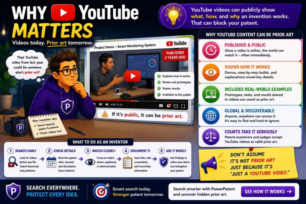 YouTube may sound informal, but it can be a serious prior art source.