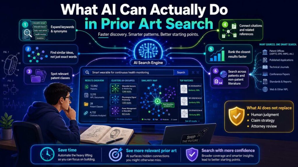 AI is useful because prior art search is full of language problems.