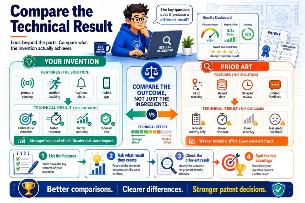 A patent is stronger when the difference creates a real technical result.