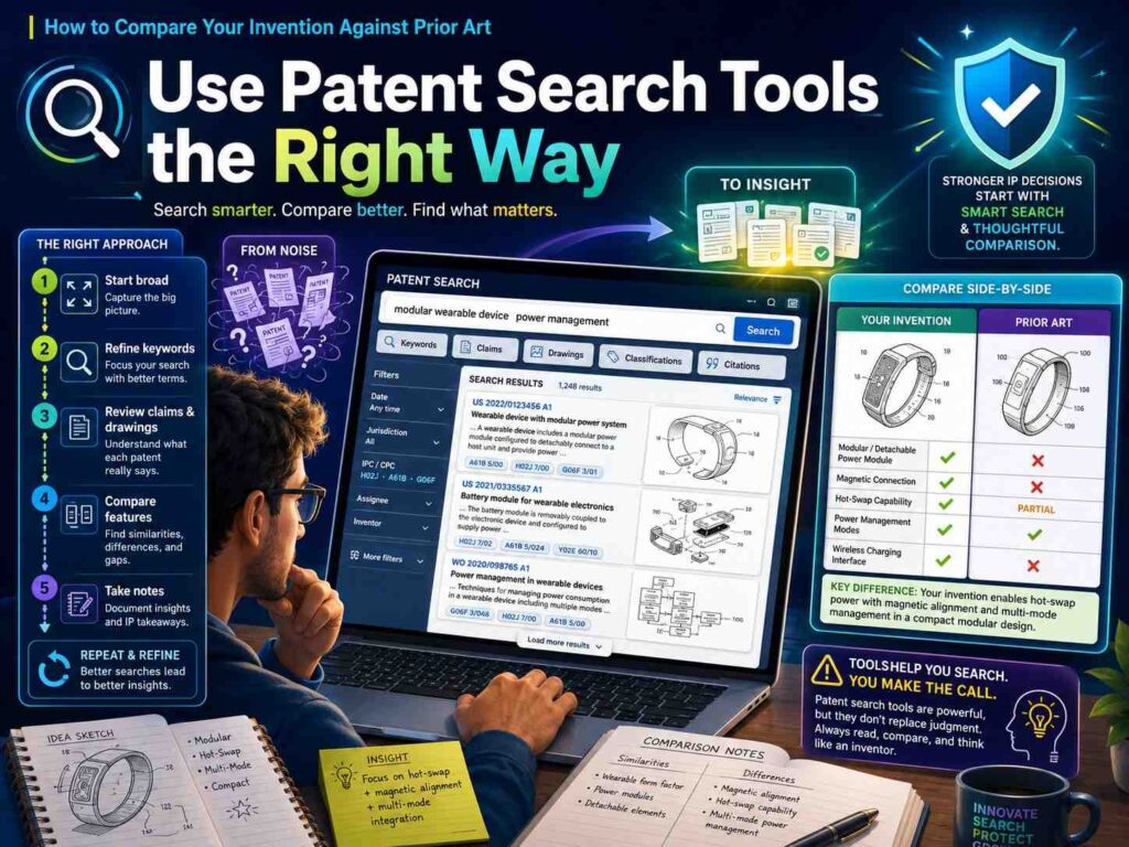 Google Patents is easy to use and can search patents from many places, plus some non-patent literature.