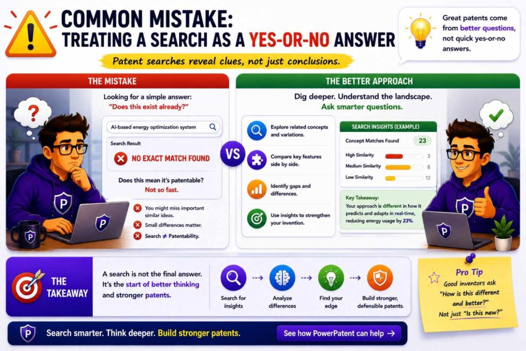 A prior art search rarely gives a clean yes or no.