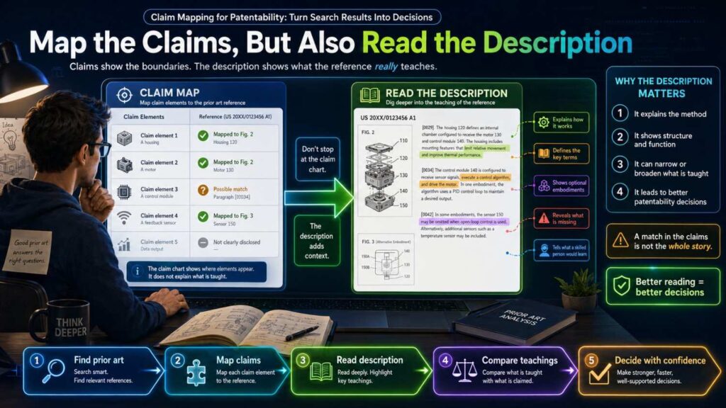 When mapping a patent reference, read more than the title and abstract.