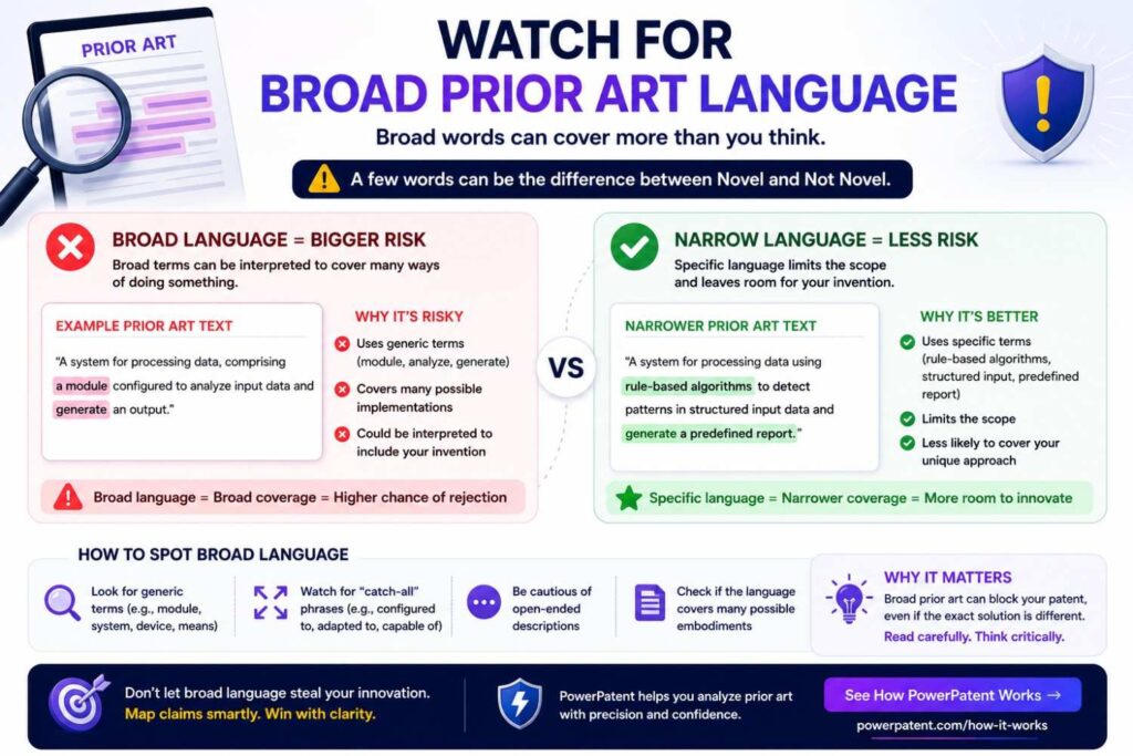 Prior art often uses broad language.