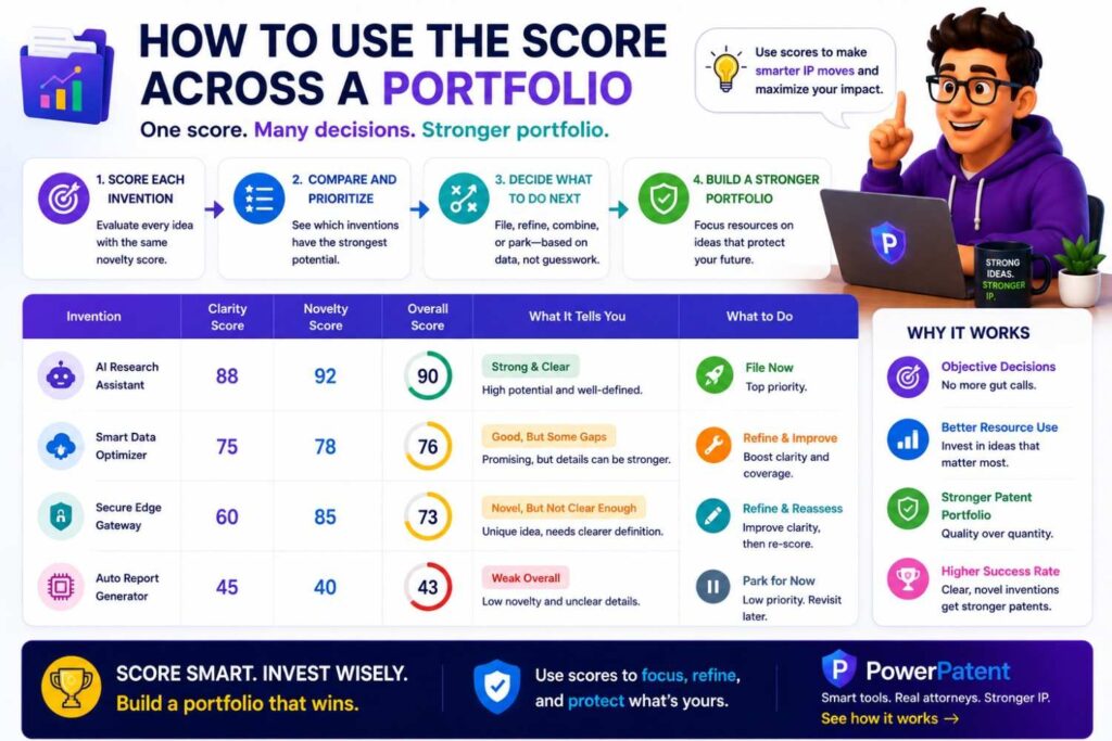 The scorecard becomes even more useful when you have many ideas.
