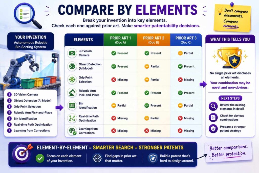 After searching, compare the closest prior art to your invention.