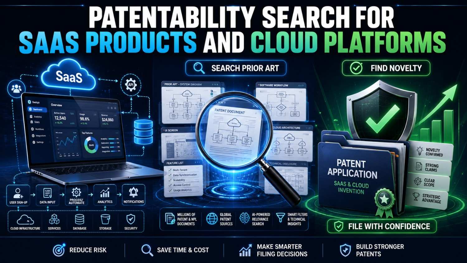 Learn how to run a patentability search for SaaS products and cloud platforms by finding prior art, testing novelty, and making smarter filing decisions.