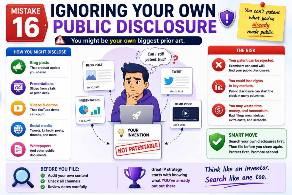Your own public work can create patent risk.