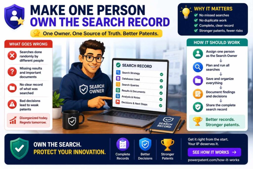 Assign one owner for the search record.