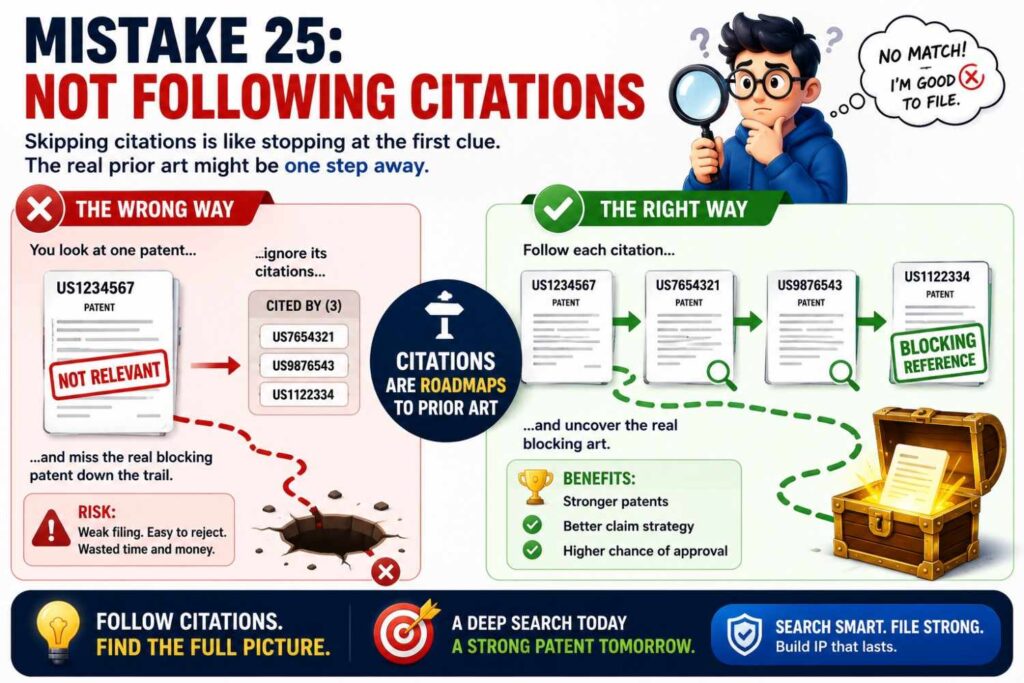 When you find a close patent or paper, do not stop.