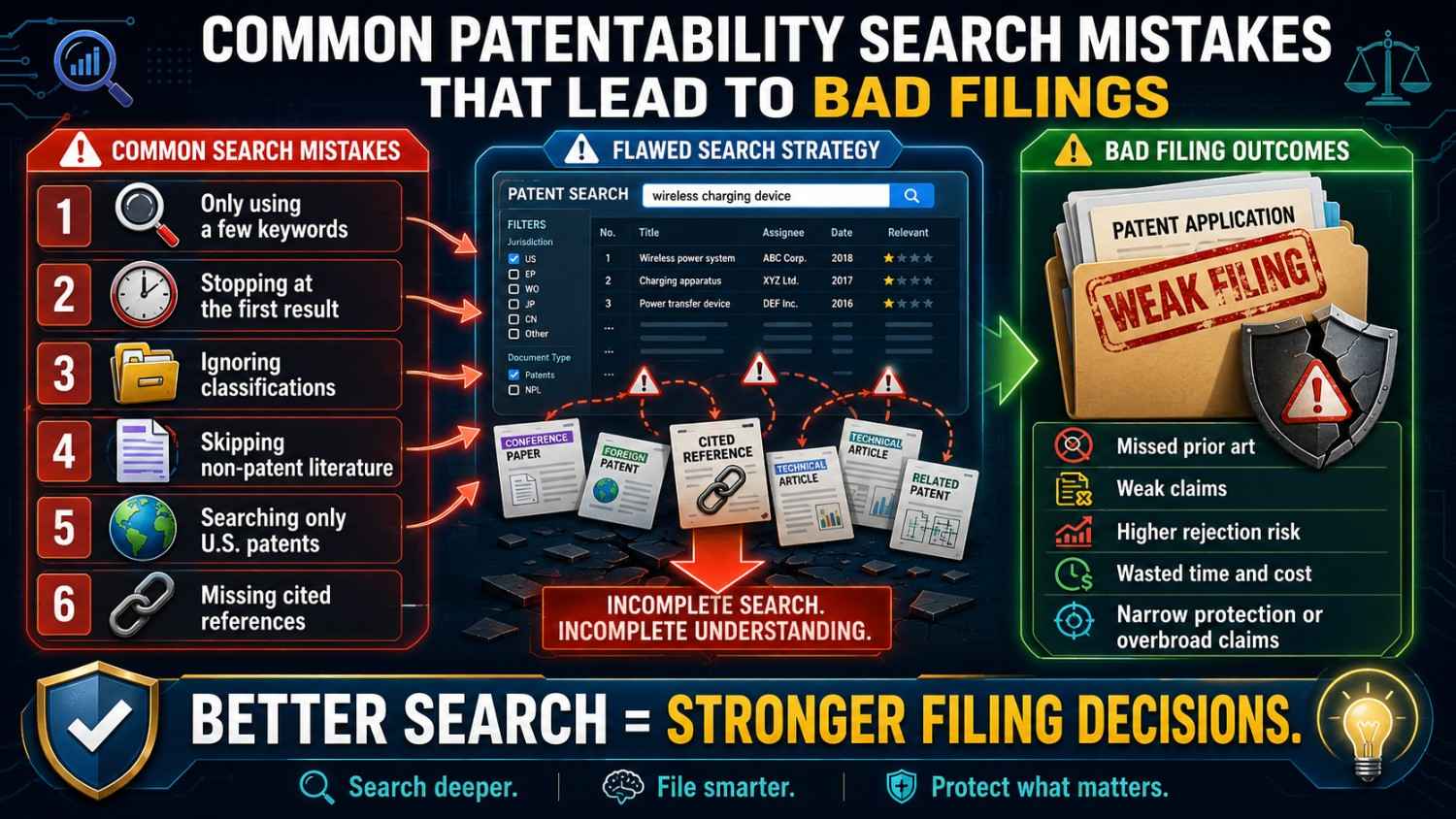 Common Patentability Search Mistakes That Lead to Bad Filings