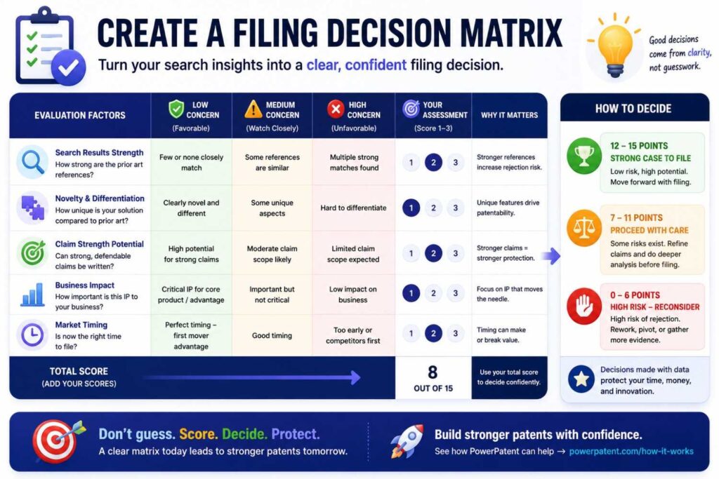 A simple decision matrix helps teams avoid emotional filing choices.