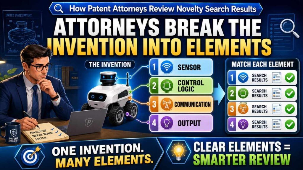 After the claim focus is clear, the attorney breaks the invention into elements.