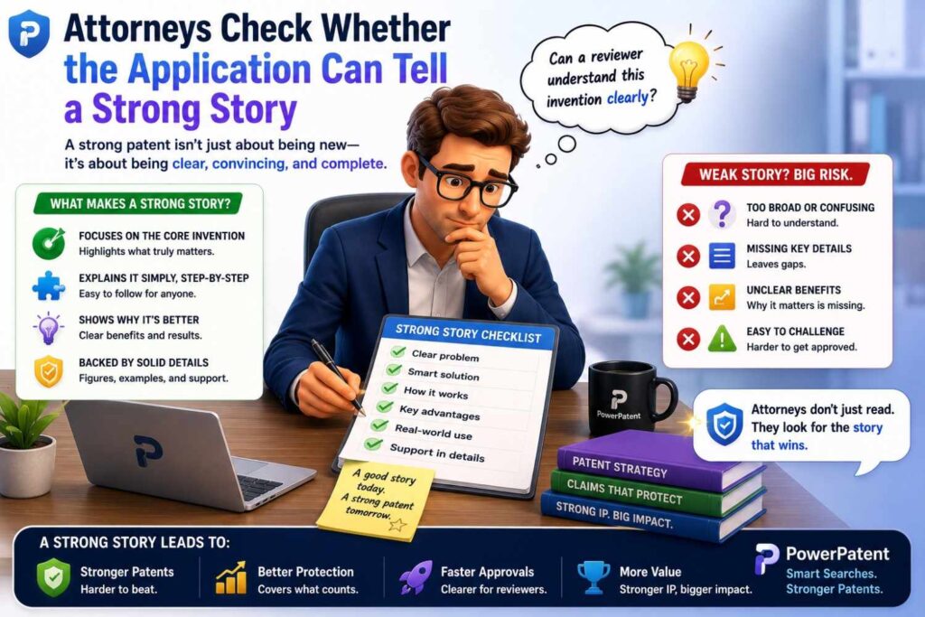 A patent application is technical, but it still needs a clear story.