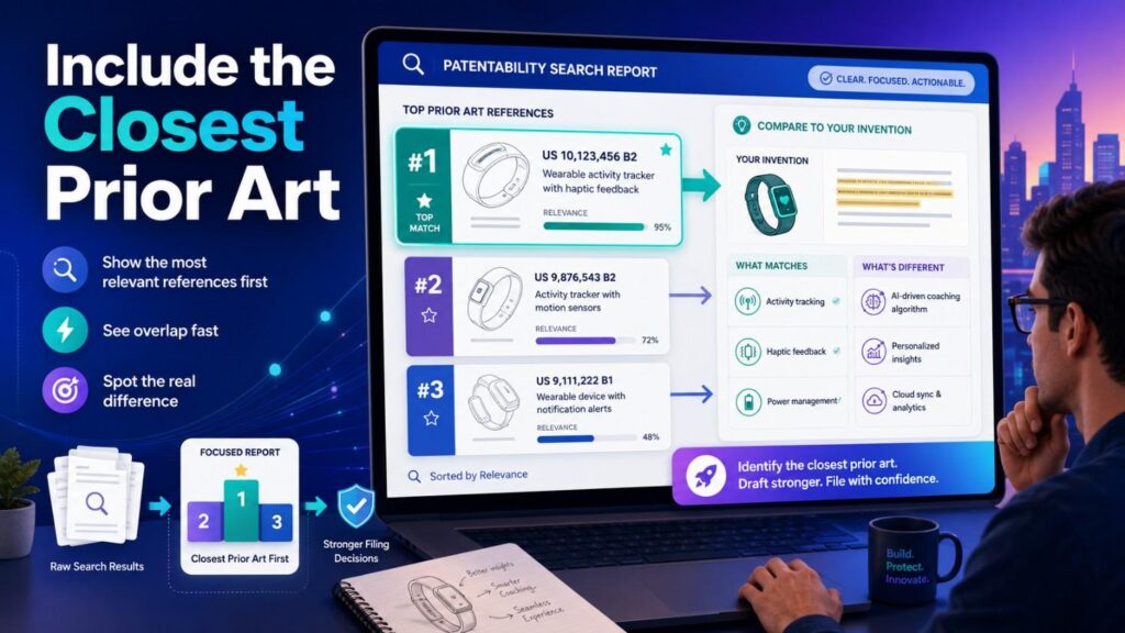 The most important part of the report is the closest prior art.