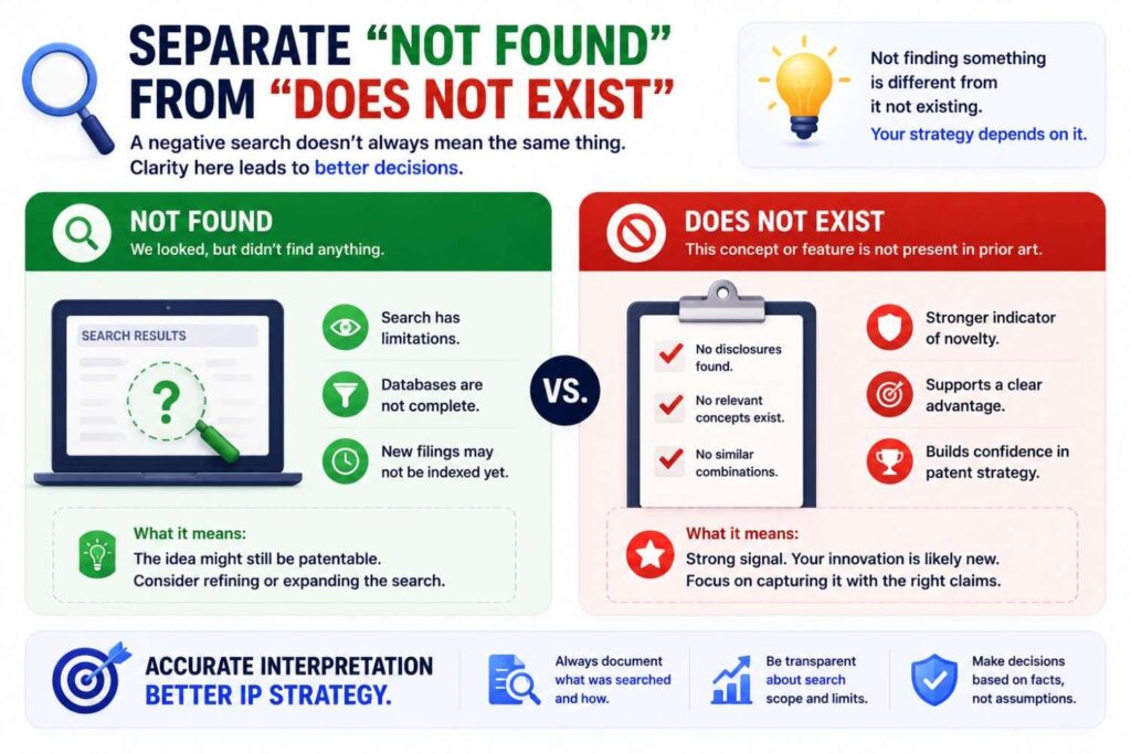 A search report should never treat “not found” as the same thing as “does not exist.”