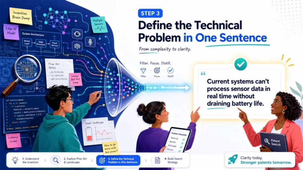 The technical problem should be plain and specific.