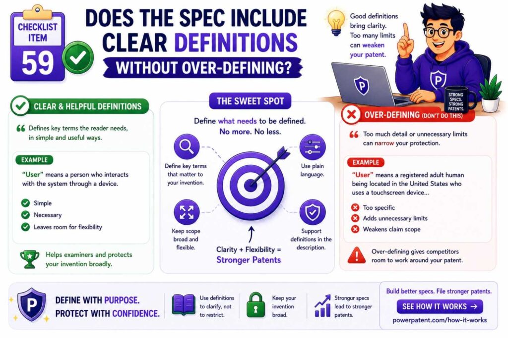 But over-defining can narrow or complicate the spec.