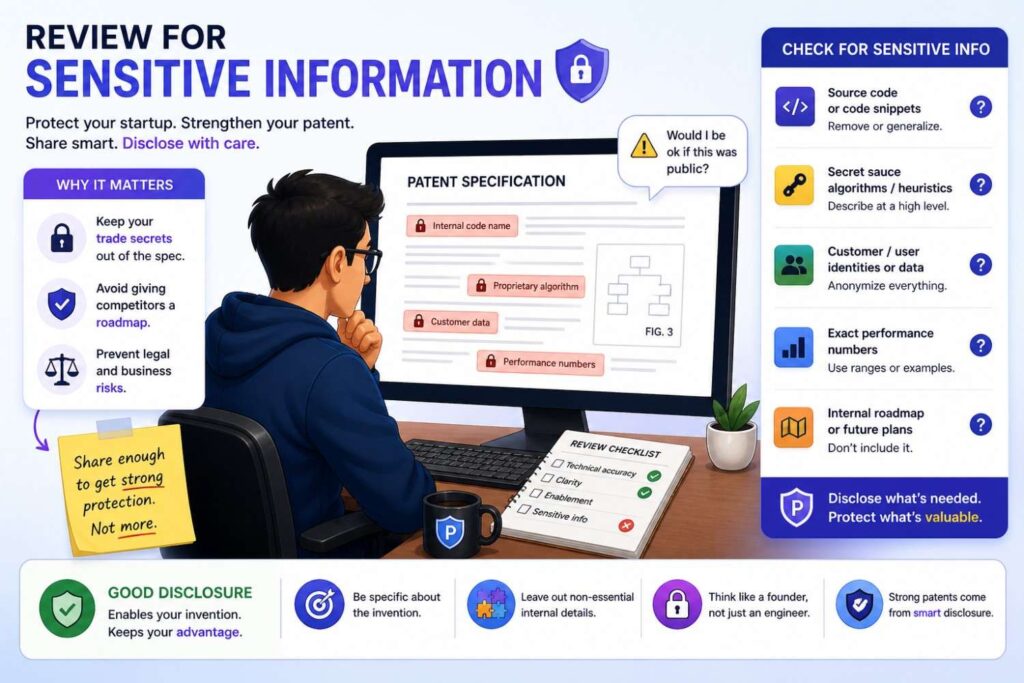 Do not include sensitive details unless they are needed and strategically chosen.