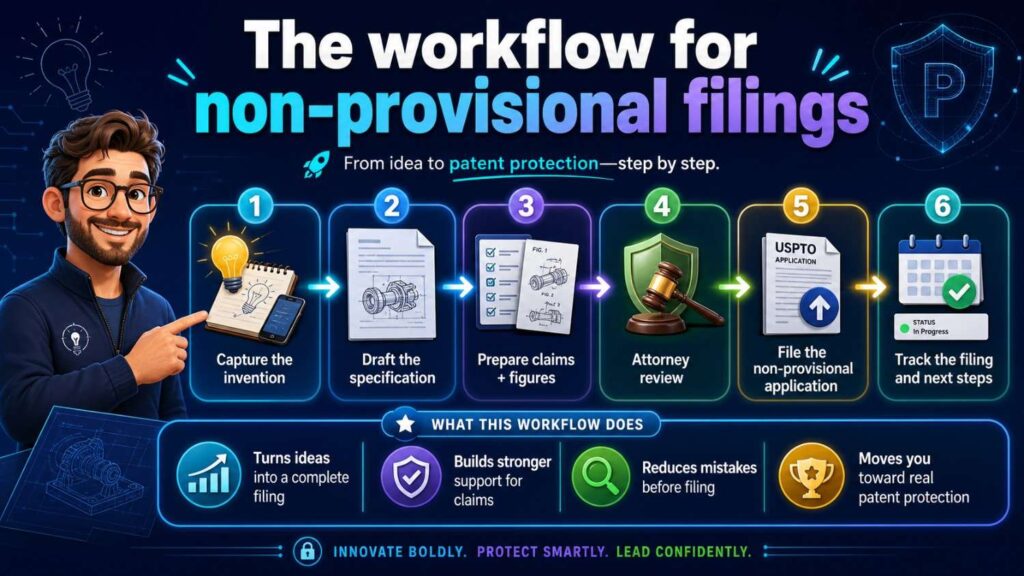 For non-provisional filings, the workflow should be more complete.