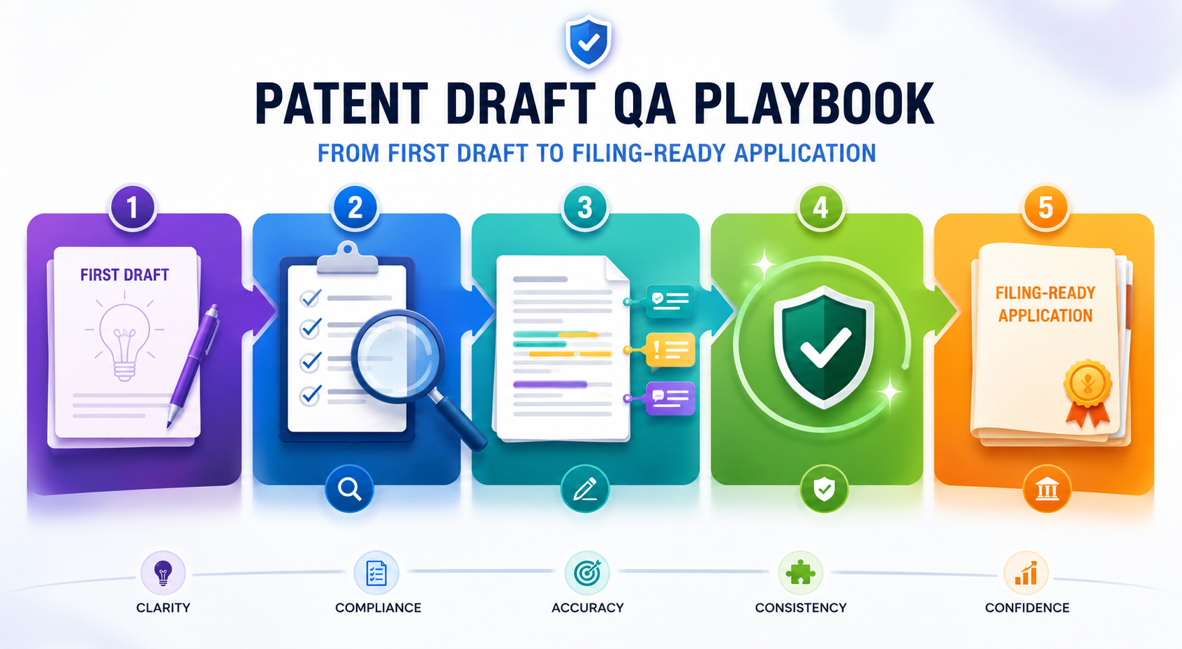 Use this patent draft QA playbook to move from first draft to filing-ready application with clearer checks, AI support, and attorney review.