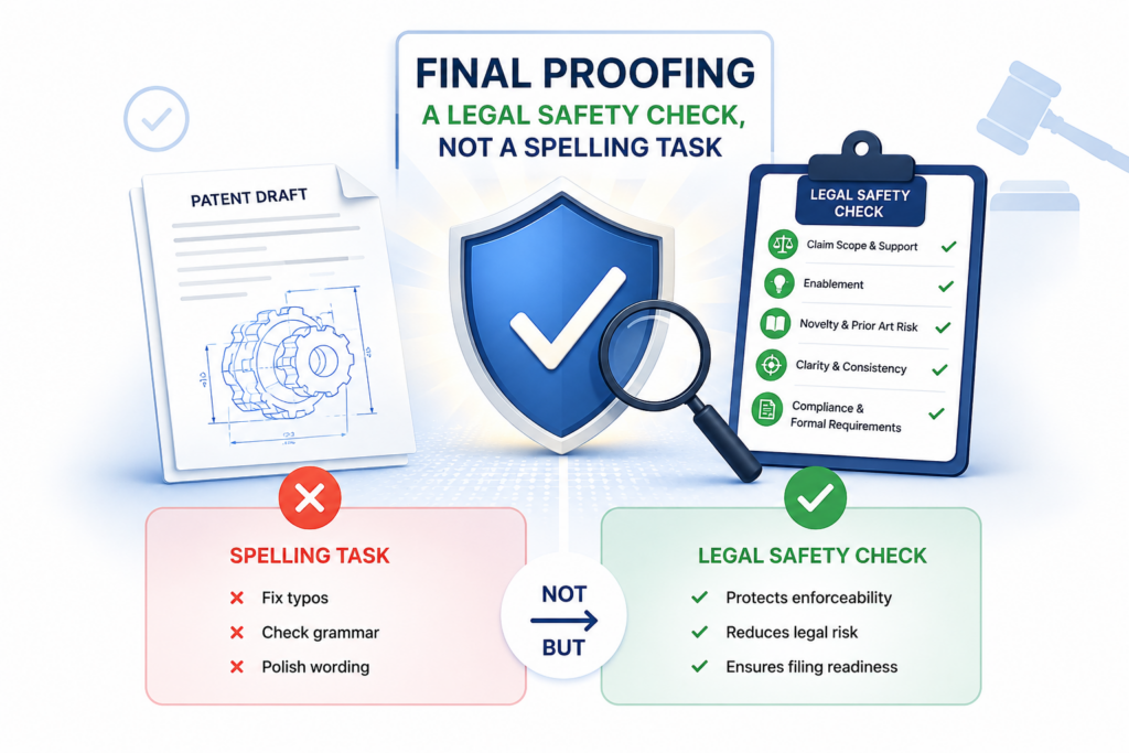 Final proofing is often viewed as the boring last step. That is a mistake. The final proof is the last chance to catch errors before the draft leaves the firm.