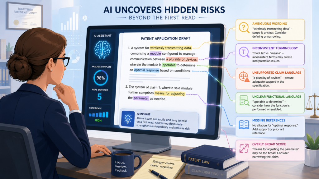 A patent draft can look strong when the story is clear, the figures are neat, and the claims seem complete. But some risks only appear when the attorney looks deeper. The draft may lean too much on one example.