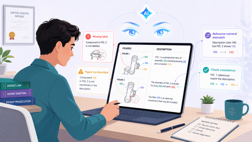 Figures can make a patent draft much easier to understand. They show the system, the flow, the device, the interface, the data path, or the steps in a process. But figures can also create problems when they do not match the text.