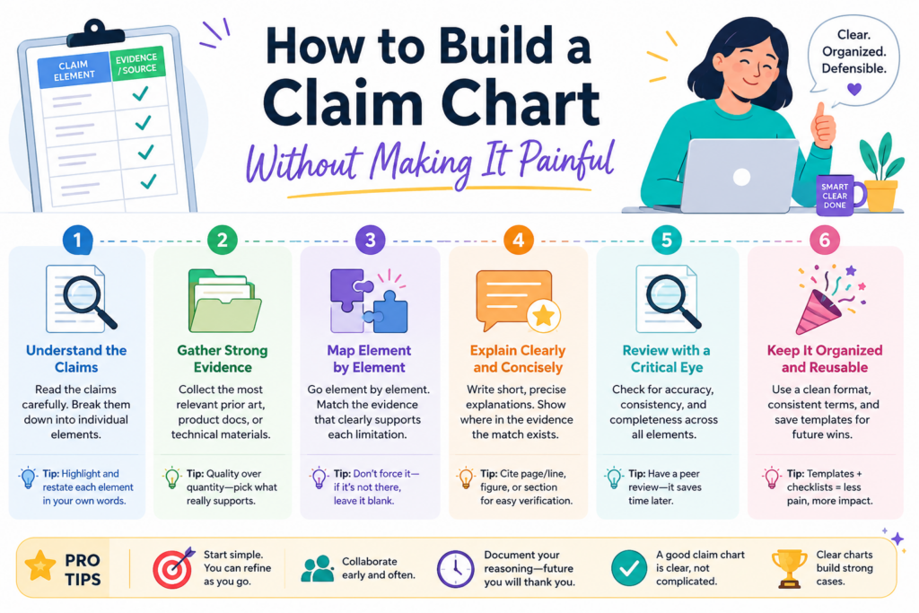 You need to make it clear, clean, and useful. The job is to help the team see the match between the claim and the proof with as little confusion as possible.