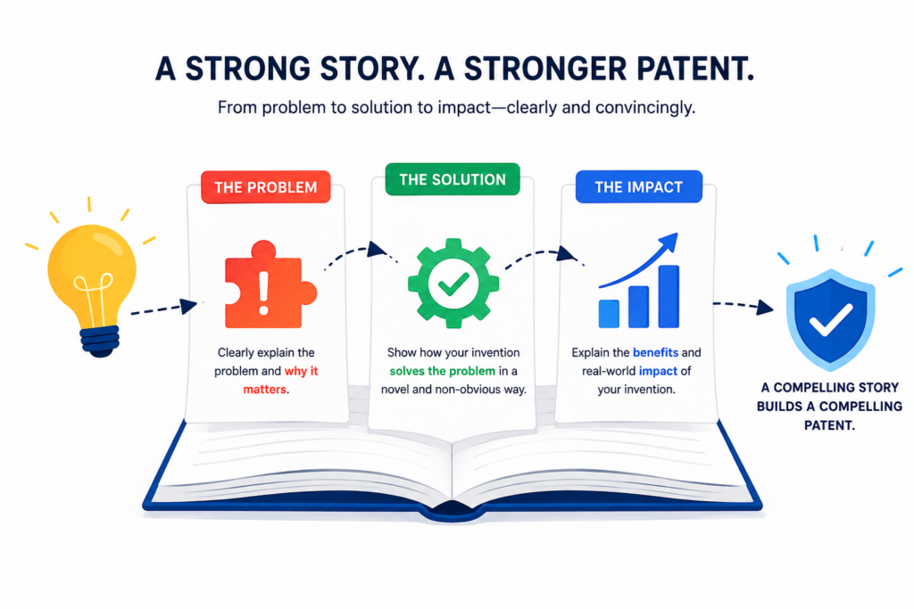 A patent draft should tell a clear story. It should explain the old problem, the technical gap, the new solution, and the result. This story does not need drama. It needs direction.